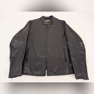 Schott NYC Perfecto Brand Black Leather Motorcycle Jacket XL